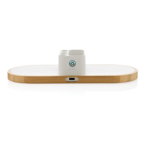 Cargador inalámbrico Ontario FSC®&amp; RCS rplastic 10W blanco | sin montaje de publicidad | no disponible | no disponible