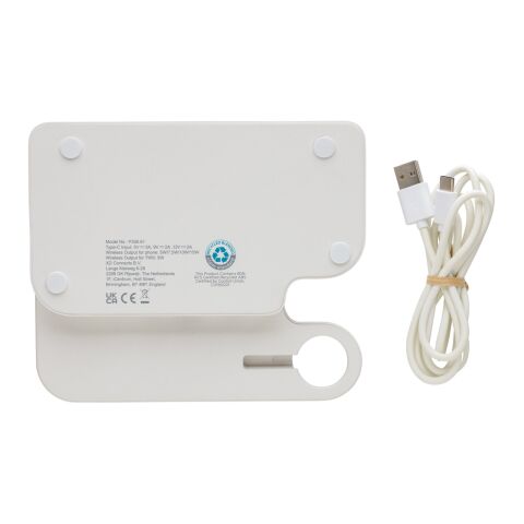 Cargador dual Joltz RCS reciclado 15W con ranura iWatch blanco | sin montaje de publicidad | no disponible | no disponible