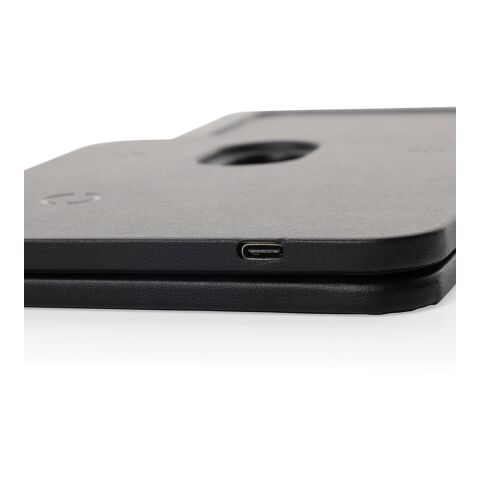 Bandeja cargador inalámbrico Swiss Peak 3 en 1 RCS PU negro | sin montaje de publicidad | no disponible | no disponible