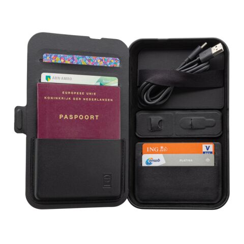 Estuche viaje reciclado RCS Swiss Peak con cargador 3 en 1 negro | sin montaje de publicidad | no disponible | no disponible