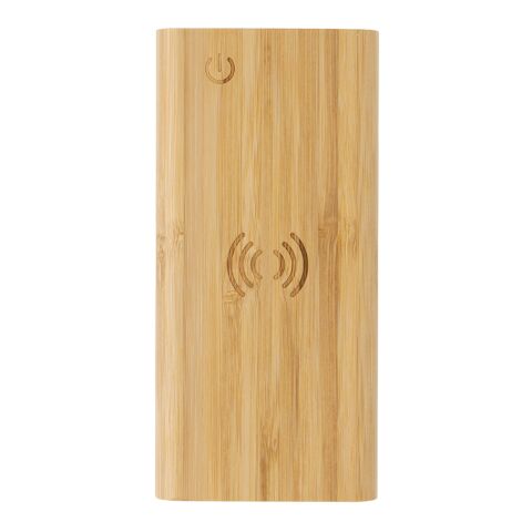 Powerbank inalámbrico de bambú 8.000 mAh 5W certificado FSC marron | sin montaje de publicidad | no disponible | no disponible