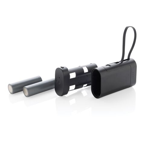 Powerbank con batería extraíble CycleCell de 10.000 mah negro | sin montaje de publicidad | no disponible | no disponible