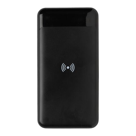 Powerbank inalámbrico de plástico reciclado estándar RCS negro | sin montaje de publicidad | no disponible | no disponible