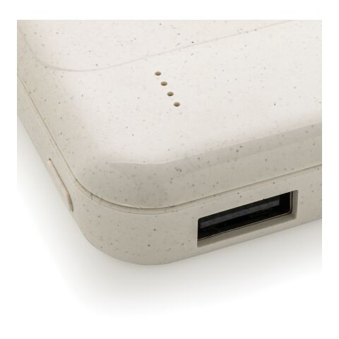 Powerbank inalámbrico de plástico reciclado estándar RCS blanco | sin montaje de publicidad | no disponible | no disponible