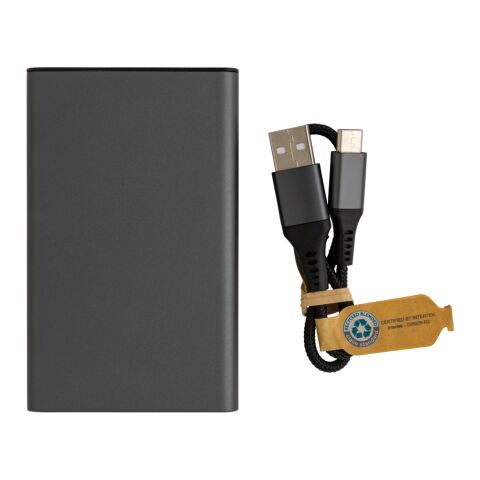 Powerbank Terra RCS de aluminio reciclado 5.000 mAh gris | sin montaje de publicidad | no disponible | no disponible