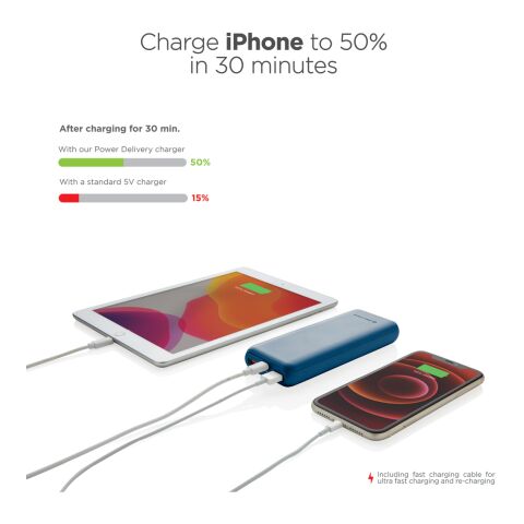 Powerbank Pasadena Urban Vitamin 20.000 mAh 18W PD azul | sin montaje de publicidad | no disponible | no disponible