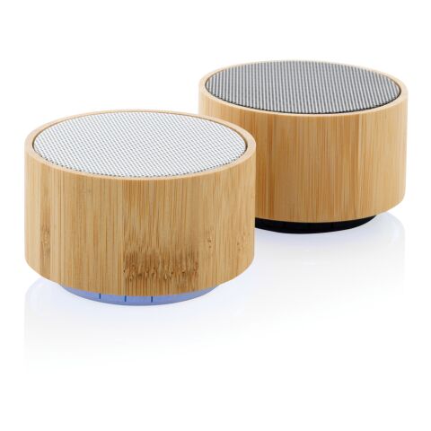 Altavoz inalámbrico FSC® bambú y RCS 3W blanco | sin montaje de publicidad | no disponible | no disponible