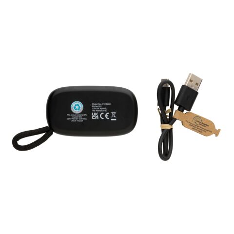 Auriculares TWS de plástico reciclado RCS y bambú FSC® negro | sin montaje de publicidad | no disponible | no disponible