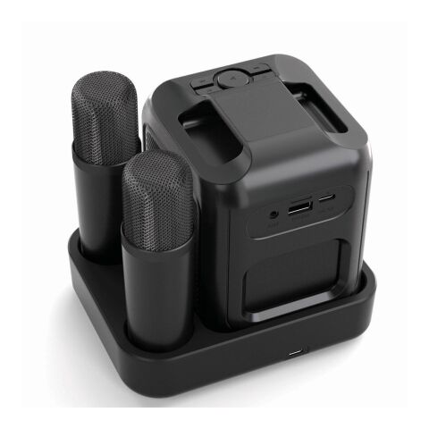 Set karaoke de plástico reciclado Singvibe RCS con doble mic negro | sin montaje de publicidad | no disponible | no disponible