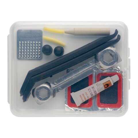 Kit de reparación de bicicletas compacto blanco-negro | sin montaje de publicidad | no disponible | no disponible