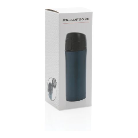 Taza metálica al vacío con cierre fácil azul | sin montaje de publicidad | no disponible | no disponible