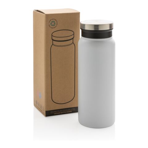 Botella al vacío de acero inoxidable reciclado RCS 600ML blanco | sin montaje de publicidad | no disponible | no disponible