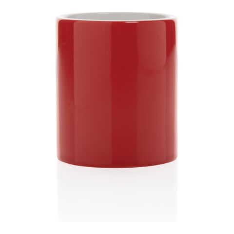 Taza básica de cerámica rojo | sin montaje de publicidad | no disponible | no disponible
