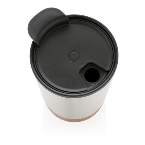 Taza de café de corcho y acero inoxidable GRS RPP plata | sin montaje de publicidad | no disponible | no disponible