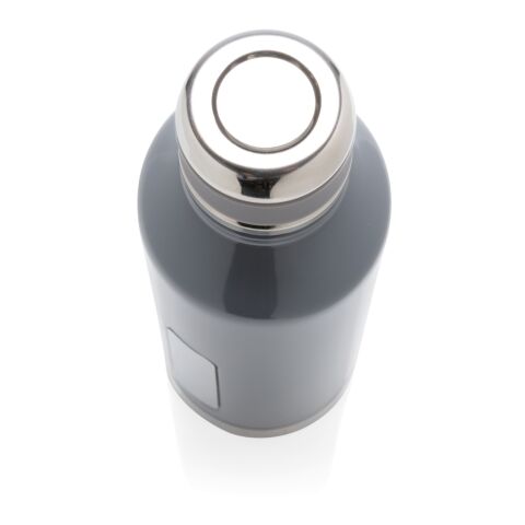 Botella al vacío antigoteo con placa para logo gris