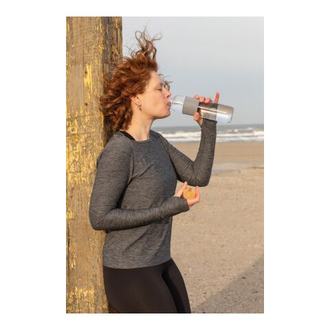 Botella Impact de vidrio de borosilicato con bambú blanco-gris | sin montaje de publicidad | no disponible | no disponible