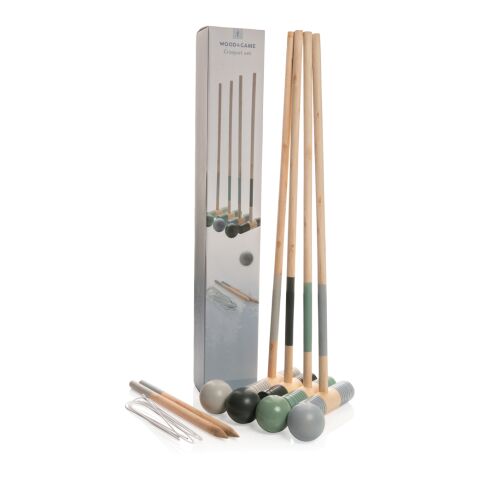 Juego croquet de madera marron | sin montaje de publicidad | no disponible | no disponible