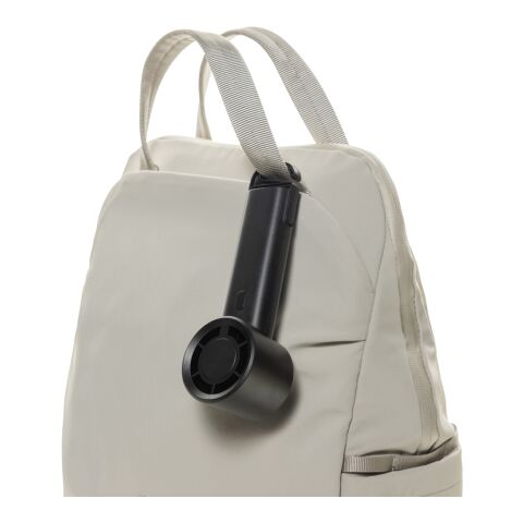 Ventilador portátil recargable Twist RCS plástico reciclado negro | sin montaje de publicidad | no disponible | no disponible