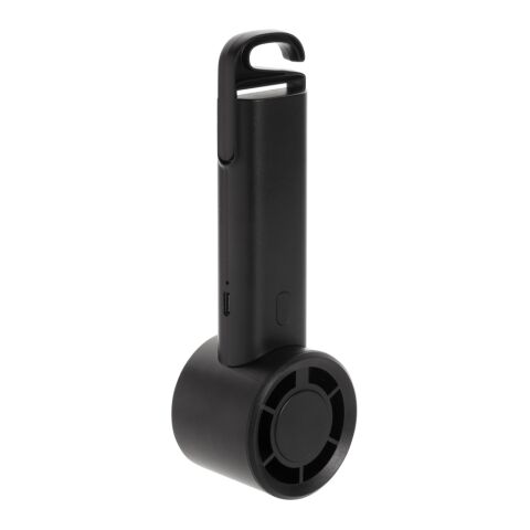 Ventilador portátil recargable Twist RCS plástico reciclado negro | sin montaje de publicidad | no disponible | no disponible