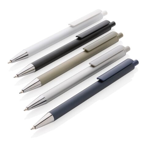 Bolígrafo de aluminio reciclado certificado Amisk RCS blanco | sin montaje de publicidad | no disponible | no disponible