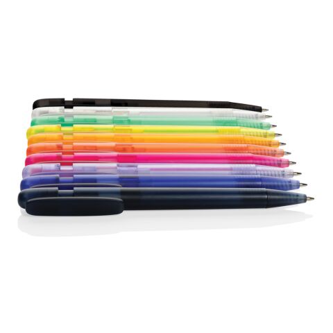 Bolígrafo Devin RABS certificado GRS transparente negro | sin montaje de publicidad | no disponible | no disponible