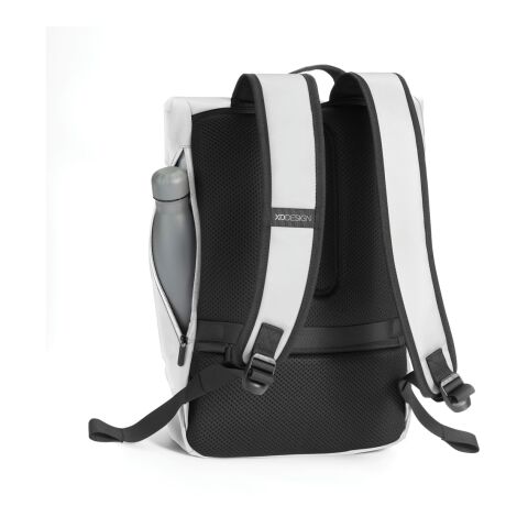 Mochila urbana resistente al agua con solapa gris-negro | sin montaje de publicidad | no disponible | no disponible