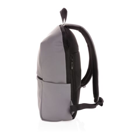 Mochila para portátil 15.6&quot; de PU gris | sin montaje de publicidad | no disponible | no disponible