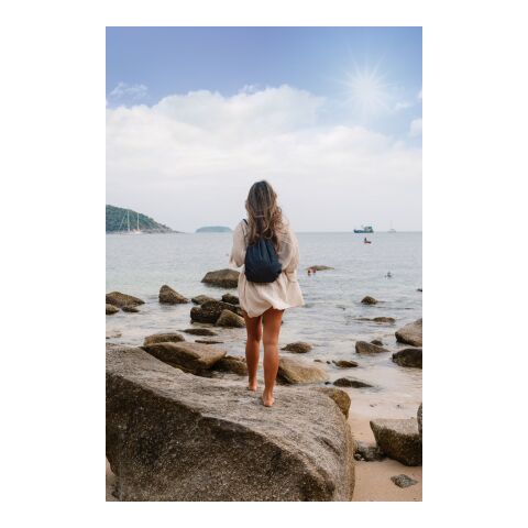 Mochila con cordón reciclada Impact AWARE™ azul | sin montaje de publicidad | no disponible | no disponible | no disponible