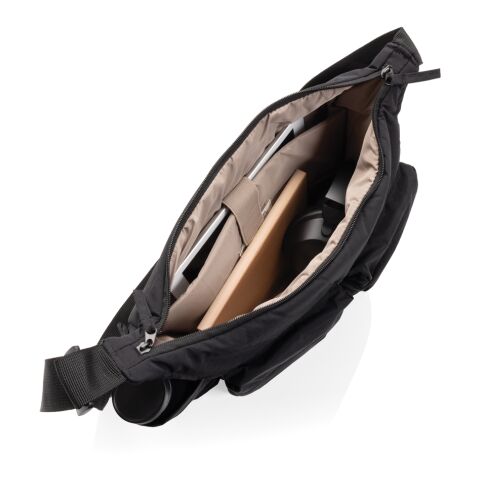 Bolso cruzado acolchado de nailon reciclado KENTO URBAN RCS negro