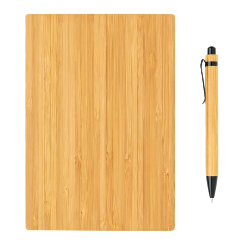 Juego de libreta y bolígrafo A5 Bamboo marron | sin montaje de publicidad | no disponible | no disponible