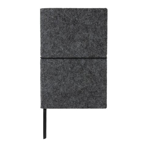 Libreta A5 tapa blanda de fieltro reciclado certificado GRS negro | sin montaje de publicidad | no disponible | no disponible