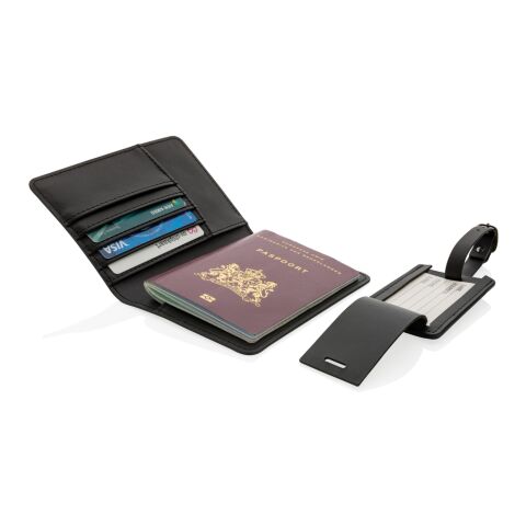 Set de regalo de viaje de PU reciclado Swiss Peak GRS negro | sin montaje de publicidad | no disponible | no disponible