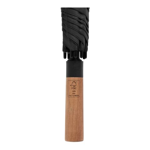 Paraguas automático RPET de acacia 30" Tony Aware™ negro | sin montaje de publicidad | no disponible | no disponible