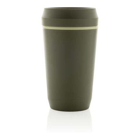 Vaso de plástico reciclado Topl To Go con tapa patentada 360 verde | sin montaje de publicidad | no disponible | no disponible