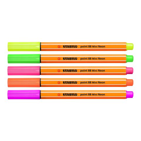 STABILO point 88 Mini rotulador de punta fina amarillo neón | sin montaje de publicidad