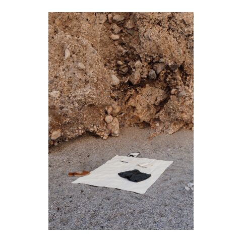 Manta de picnic de lona reciclada VINGA Volonne AWARE™ blanquecino-negro | sin montaje de publicidad | no disponible | no disponible | no disponible