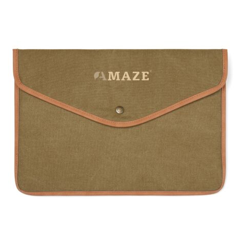 Funda para portátil 14" de lona reciclada VINGA Bosler GRS verde | sin montaje de publicidad | no disponible | no disponible