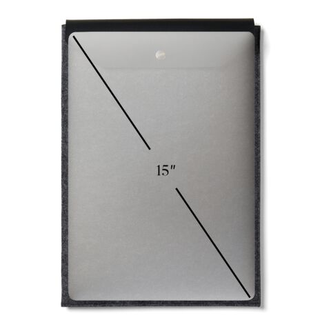 Funda para portátil de 14&quot; de fieltro reciclado VINGA Albo negro | sin montaje de publicidad | no disponible | no disponible