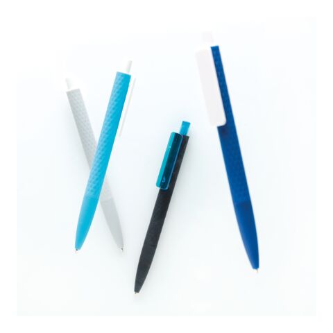 Bolígrafo suave X3 azul marino-blanco | sin montaje de publicidad | no disponible | no disponible