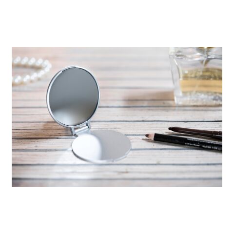 Espejo redondo de bolsillo plata | sin montaje de publicidad | no disponible | no disponible