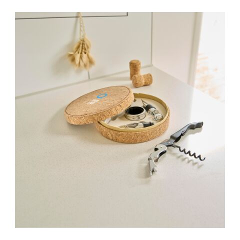 Set de vino de corcho Milana marrón | sin montaje de publicidad | no disponible | no disponible