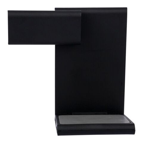 Cargador inalámbrico 3 en 1 de ABS reciclado Valerio negro | sin montaje de publicidad