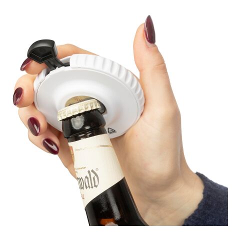 Abridor con dados de ABS reciclado Cian blanco/negro | sin montaje de publicidad