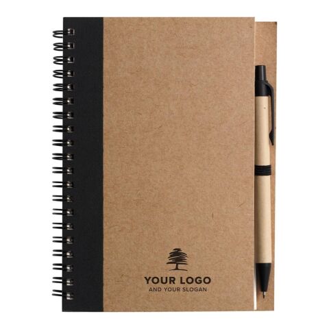 Libreta de cartón reciclado Stella negro | sin montaje de publicidad | no disponible | no disponible