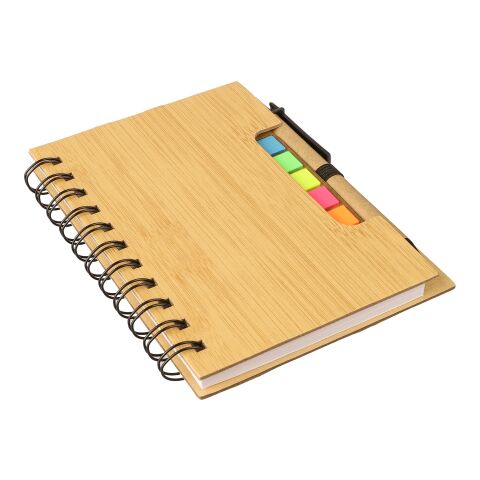 Libreta símil bambú con memos Niall marrón | sin montaje de publicidad | no disponible | no disponible