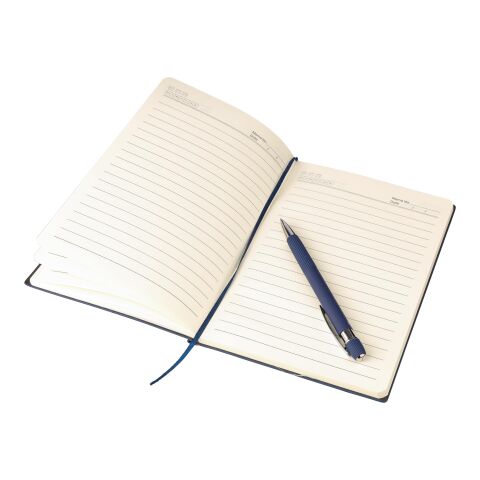 Set de cuaderno de PU reciclado (A5) y bolígrafo Tarek negro | sin montaje de publicidad