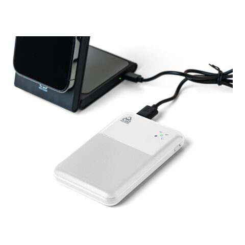 Power Bank de ABS reciclado Tavi blanco | sin montaje de publicidad | no disponible | no disponible
