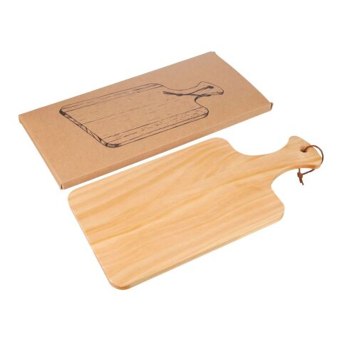 Tabla de cortar Daxton | Madera de pino reciclada | Con asa marrón