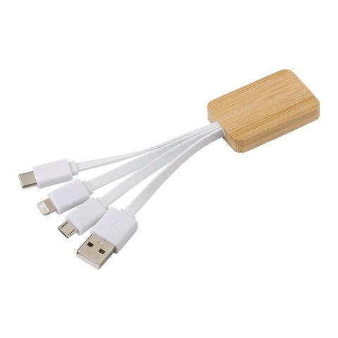 Cable de carga de bambú blanco