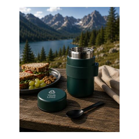 Vaso termo de acero inox. con cuchara Niko gris